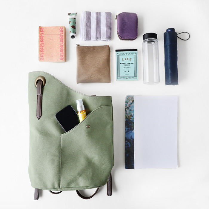 [3 Colors] ulazan alter Asymmetrical Canvas Backpack for Women and Men [U2202] Lightweight