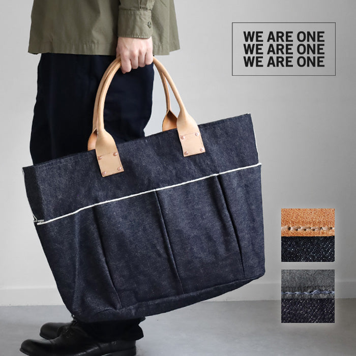 [2 colors] WE ARE ONE War Model S501XX Denim Utility Bag Large Denim Bag Men's Tote Shoulder Bag Handbag Large Capacity Kurashiki Kojima [WAO242-002] 