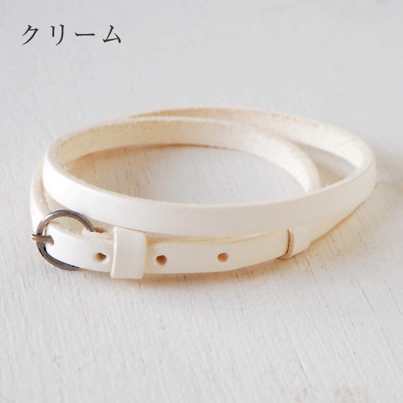 Vie Italian Leather 5mm Width Double Wrap Replacement Belt [WL004] Can also be used as a leather bracelet 