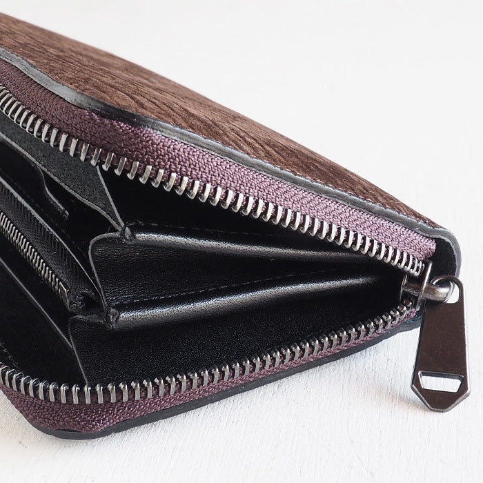 ZOO(ズー) 財布 長財布 カバ革 ラウンドファスナー ブラウン ピューマウォレット24 [Z-ZLW-103-BR]