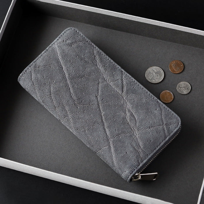 ZOO Wallet Long Wallet Elephant Leather Round Zipper Long Wallet Gray [Z-ZLW-101-GY]