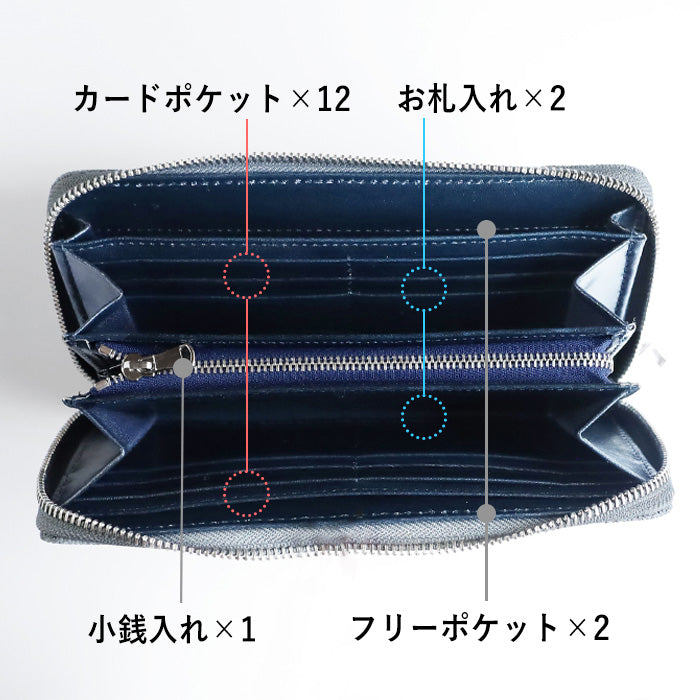 ZOO Wallet Long Wallet Elephant Leather Round Zipper Long Wallet Gray [Z-ZLW-101-GY]