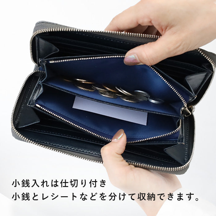 ZOO(ズー) 財布 長財布 ゾウ革 ラウンドファスナー ロングウォレット