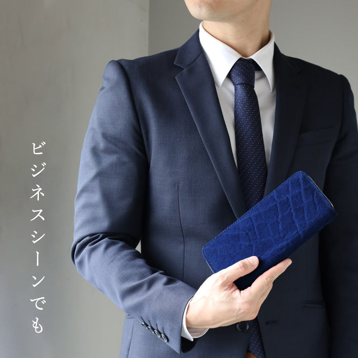 ZOO Wallet Long Wallet Elephant Leather Round Zipper Long Wallet Royal Blue [Z-ZLW-101-RBU]