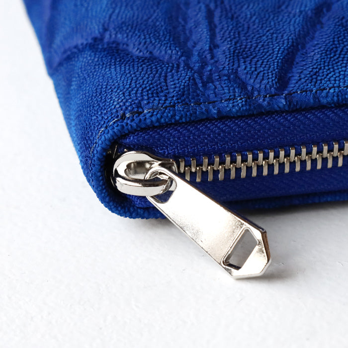 ZOO Wallet Long Wallet Elephant Leather Round Zipper Long Wallet Royal Blue [Z-ZLW-101-RBU]