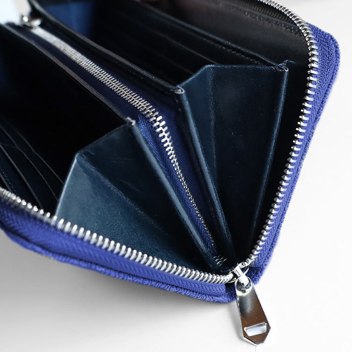 ZOO Wallet Long Wallet Elephant Leather Round Zipper Long Wallet Royal Blue [Z-ZLW-101-RBU]