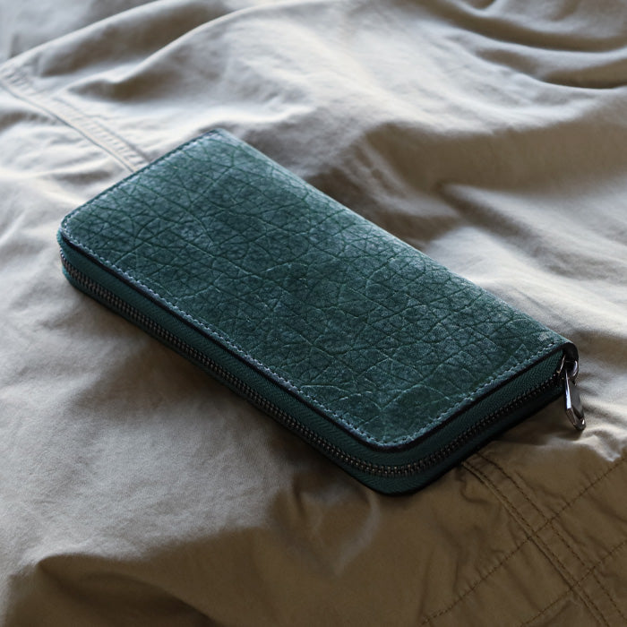 ZOO(ズー) 財布 長財布 カバ革 ラウンドファスナー グリーン ピューマウォレット24 [Z-ZLW-103-GR]