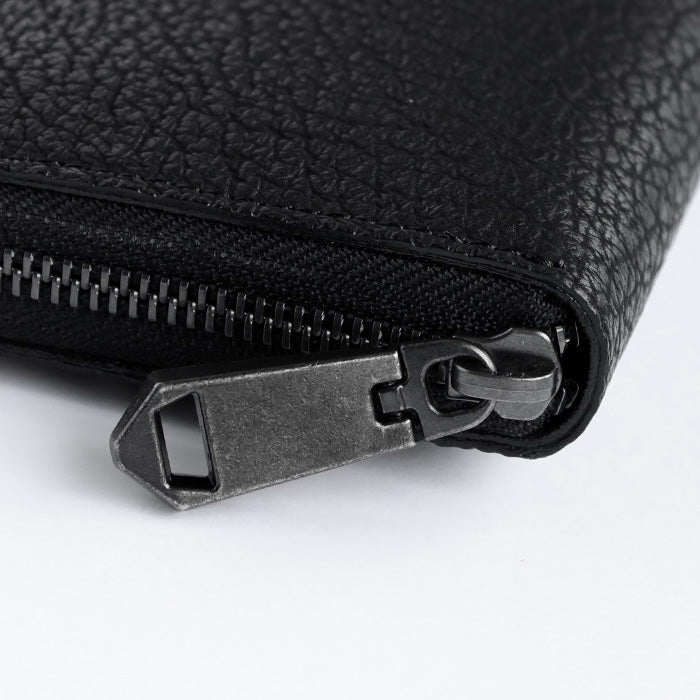 [2 colors] ZOO wallet, long wallet, shark leather, round zipper, long wallet [Z-ZLW-136], made from blue shark from Kesennuma, Miyagi Prefecture, for men, women and unisex