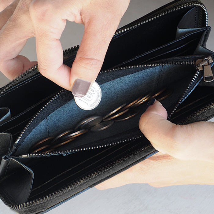 3色】ZOO(ズー) 財布 長財布 サメ革 ラウンドファスナー ロング