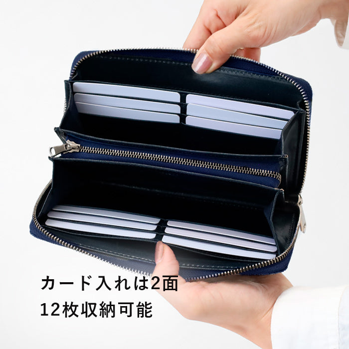 ZOO(ズー) 財布 長財布 ゾウ革 ドット柄 ラウンドファスナー ロング