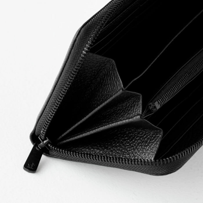 ZOO White Tail Deer Leather Long Wallet with Round Zipper, Black [Z-ZLW-153] Rare Deer Leather Wallet, Brand Name 