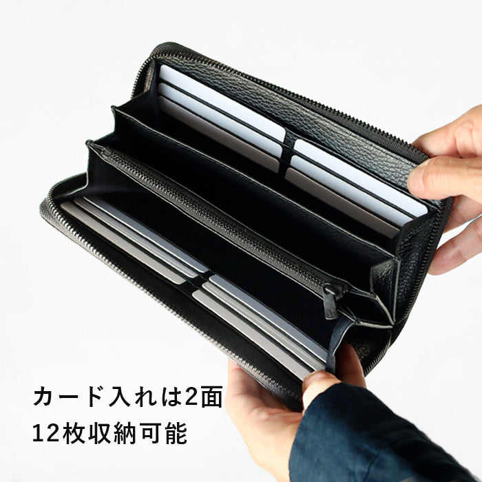 ZOO White Tail Deer Leather Long Wallet with Round Zipper, Black [Z-ZLW-153] Rare Deer Leather Wallet, Brand Name 