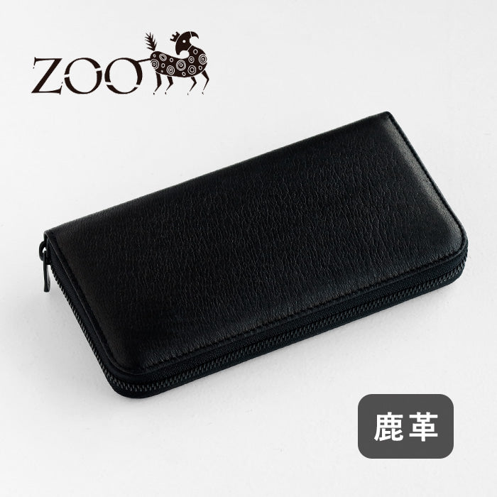 ZOO(ズー) 財布 長財布 鹿革 ホワイトテールディア ラウンドファスナー