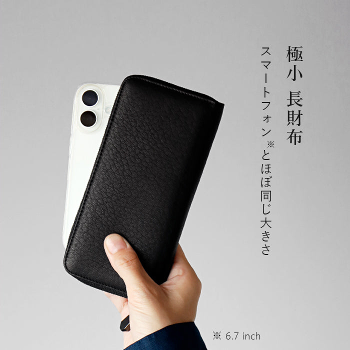 ZOO(ズー) 財布 長財布 鹿革 ホワイトテールディア ラウンドファスナー ロングウォレット 小 ブラック [Z-ZLW-154] 珍しい革 革財布 ブランド