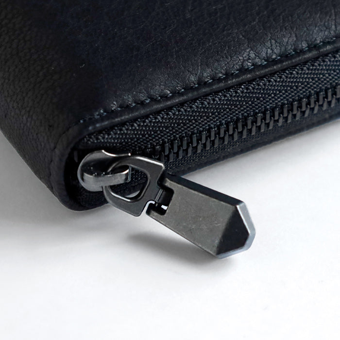 ZOO(ズー) 財布 長財布 鹿革 ホワイトテールディア ラウンドファスナー ロングウォレット 小 ブラック [Z-ZLW-154] 珍しい革 革財布 ブランド