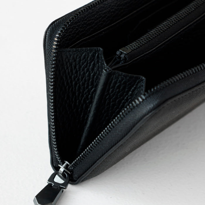 ZOO(ズー) 財布 長財布 鹿革 ホワイトテールディア ラウンドファスナー ロングウォレット 小 ブラック [Z-ZLW-154] 珍しい革 革財布 ブランド