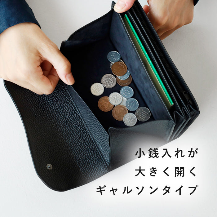 ZOO White Tail Deer Leather Long Wallet with Flap, Black [Z-ZLW-155], Rare Leather, Brand Name 