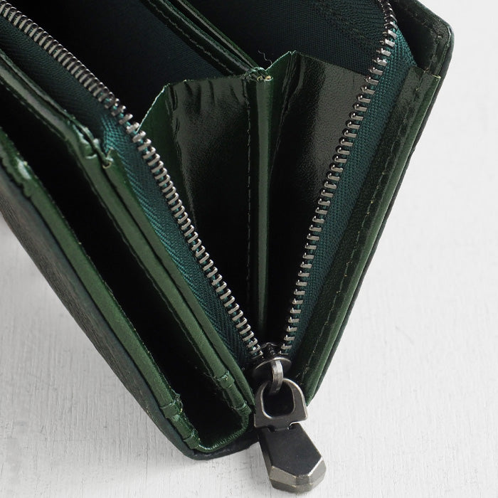 【3色】ZOO (ズー) サメ革 財布 ミドル 二つ折り財布 L字ファスナー 鮫革 ヨシキリザメ 本革 Z-ZMW-031