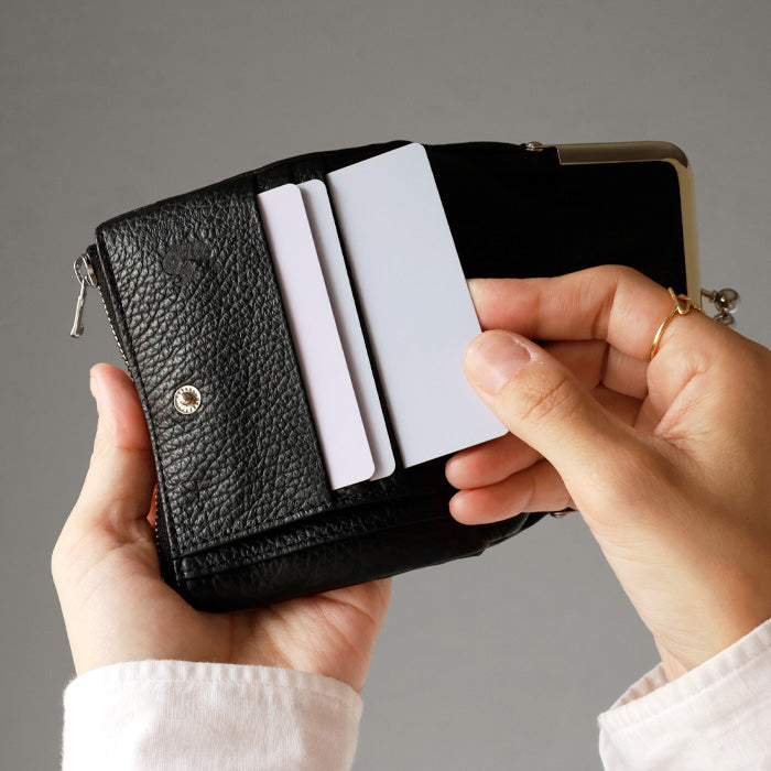 ZOO (Zoo) Wallet, Clasp Wallet, Deer Leather, White-tailed Deer, Mid-size Wallet, Black [Z-ZMW-035]  Unusual Leather, Leather Wallet, Brand, Women's, Men's