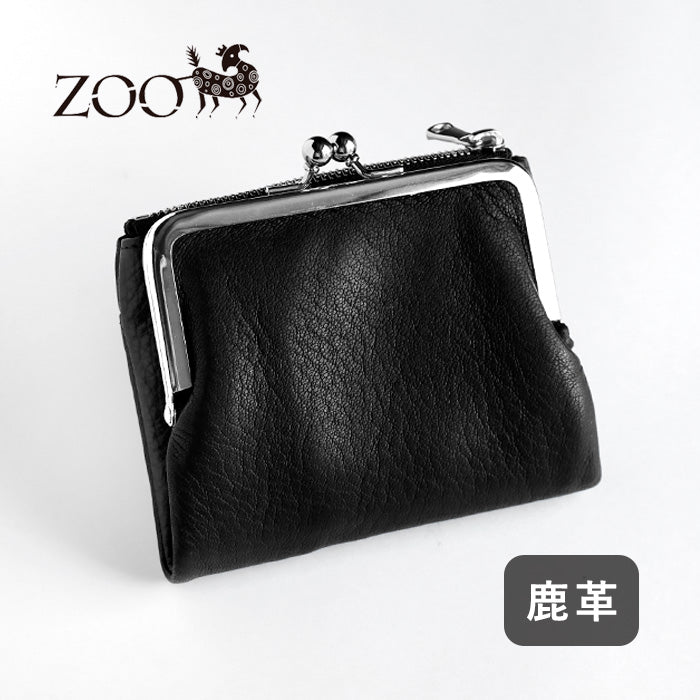 ZOO (Zoo) Wallet, Clasp Wallet, Deer Leather, White-tailed Deer