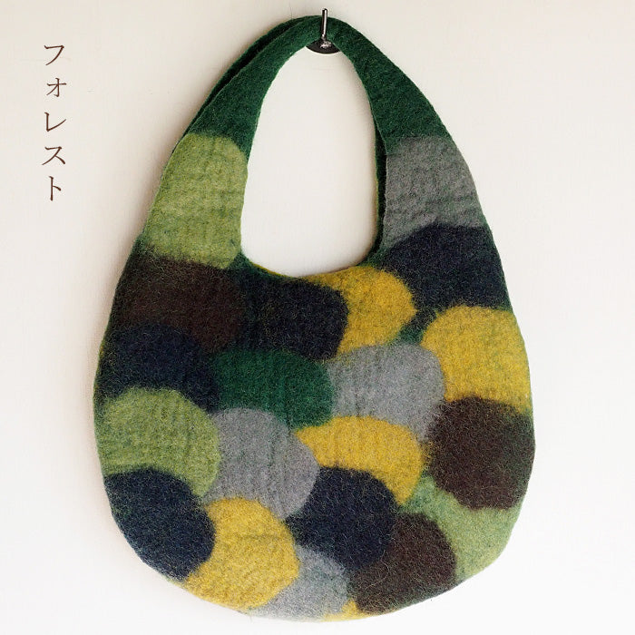 【3色】 ENA KUAM (エナクアム) ハンドメイド フェルトバッグ UROKO [20AKU013] ネパール ハンドメイド フェアトレード ブランド