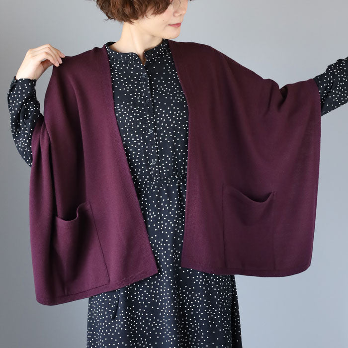 SAIFUKU(サイフク) mino(みの) tate-S 羽織るポンチョ 手を温めるポケットつき エアリーウール レディース [214-03-01] 新潟県 五泉市 五泉ニット ブランド