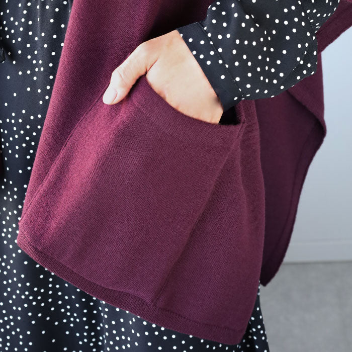 SAIFUKU(サイフク) mino(みの) tate-S 羽織るポンチョ 手を温めるポケットつき エアリーウール レディース [214-03-01] 新潟県 五泉市 五泉ニット ブランド