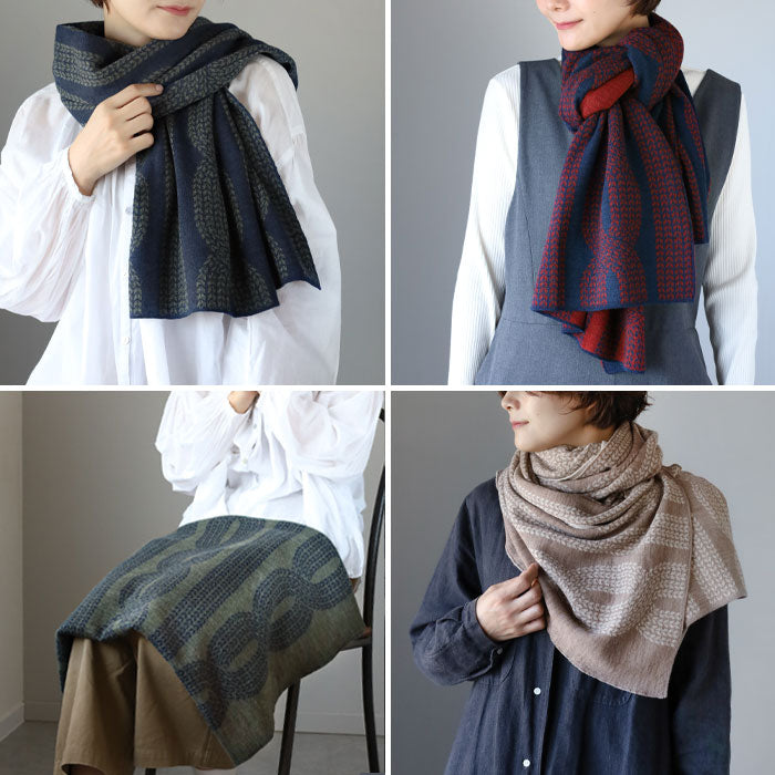 mino nico Stole Poncho Wool 100% Large Rope Pattern Ladies [214-04-05] Niigata Prefecture Gosen City Gosen Knit Brand