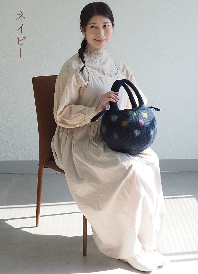 [3 colors] ENA KUAM felt bag Marupote dot [21AKU012] 