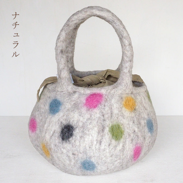 [3 colors] ENA KUAM felt bag Marupote dot [21AKU012] 