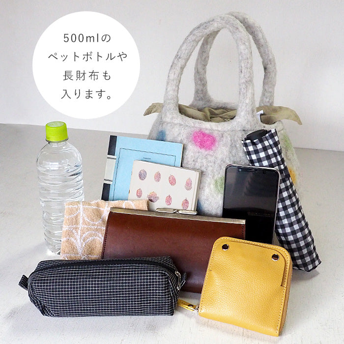 [3 colors] ENA KUAM felt bag Marupote dot [21AKU012] 
