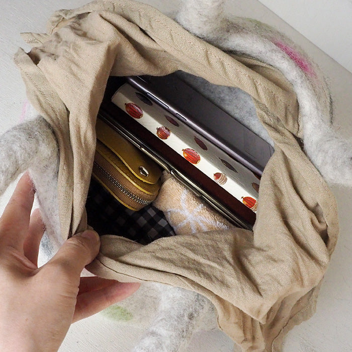 [3 colors] ENA KUAM felt bag Marupote dot [21AKU012] 