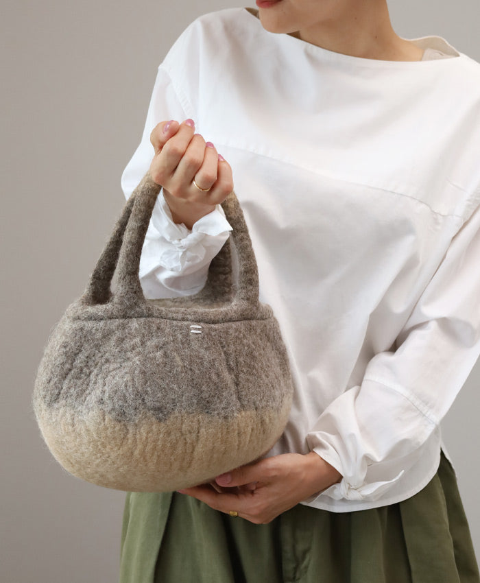 【4色】 ENA KUAM (エナクアム) フェルトバッグ まるぽてツートン [21AKU013]