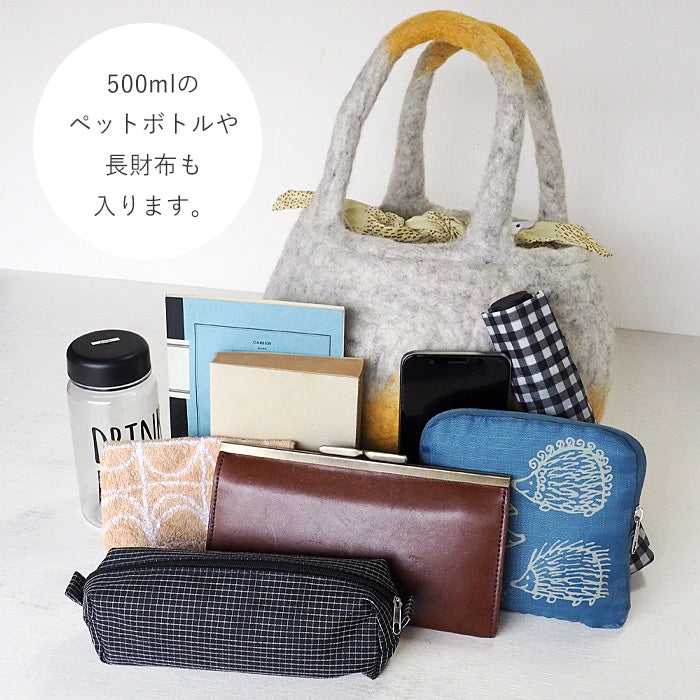 【4色】 ENA KUAM (エナクアム) フェルトバッグ まるぽてツートン [21AKU013]