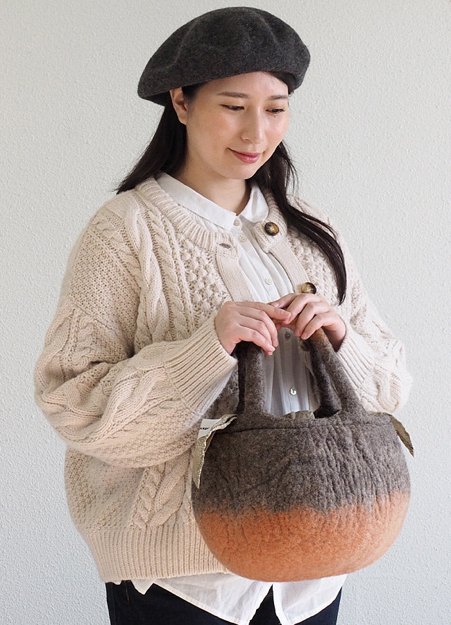 【4色】 ENA KUAM (エナクアム) フェルトバッグ まるぽてツートン [21AKU013]