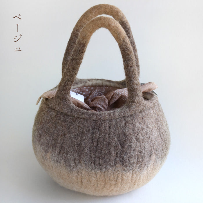 【4色】 ENA KUAM (エナクアム) フェルトバッグ まるぽてツートン [21AKU013]