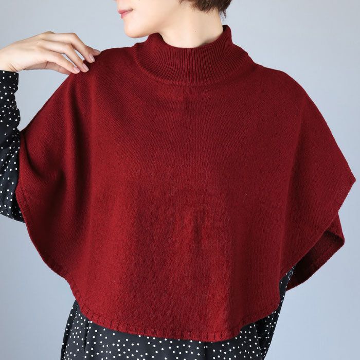mino maru Poncho Cape Wool 100% Ladies Hand Washable [223-02-10] Niigata Prefecture Gosen City Gosen Knit Brand