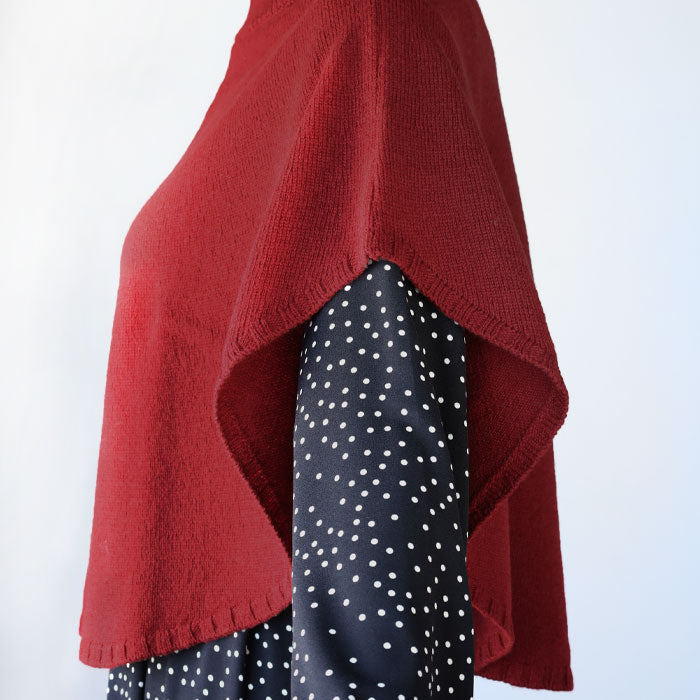 mino maru Poncho Cape Wool 100% Ladies Hand Washable [223-02-10] Niigata Prefecture Gosen City Gosen Knit Brand