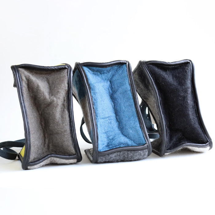 【3色】 ENA KUAM (エナクアム) フェルトバッグ ブロックチェック ミニトート [22AKU003]