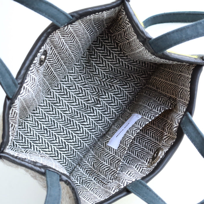 【3色】 ENA KUAM (エナクアム) フェルトバッグ ブロックチェック ミニトート [22AKU003]