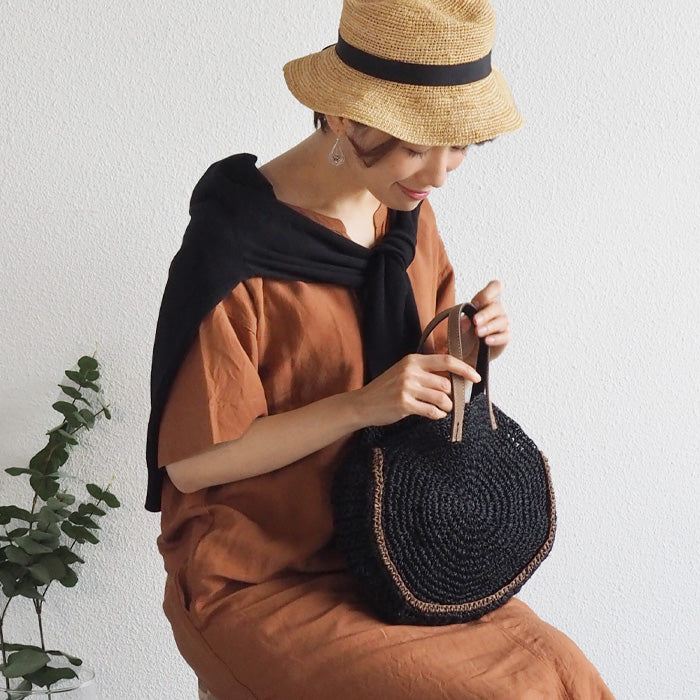 【3色】ENA KUAM (エナクアム) ベビーラウンドバッグ かごバッグ [22SKU004]