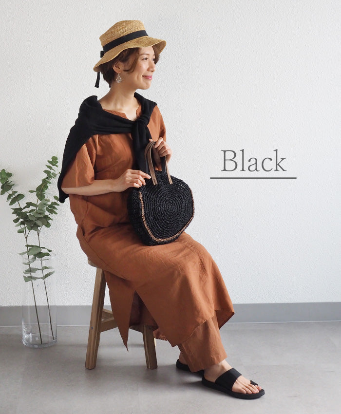 【3色】ENA KUAM (エナクアム) ベビーラウンドバッグ かごバッグ [22SKU004]