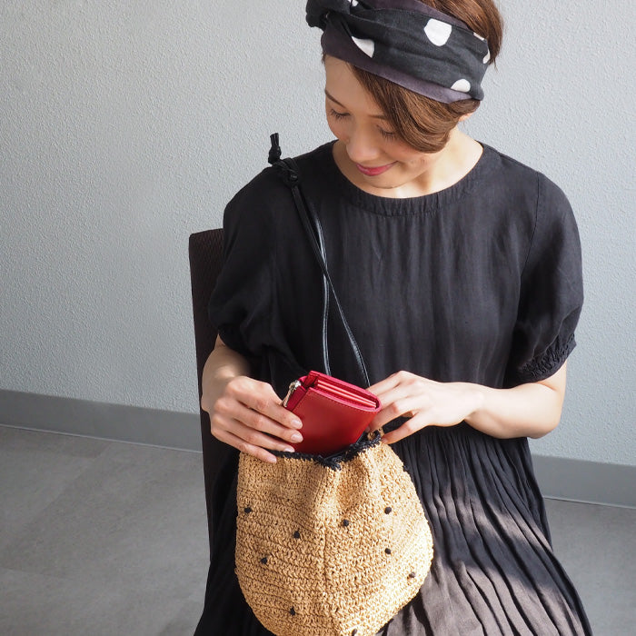 [2 patterns] ENA KUAM drawstring sacoche shoulder bag basket bag [22SKU006] 