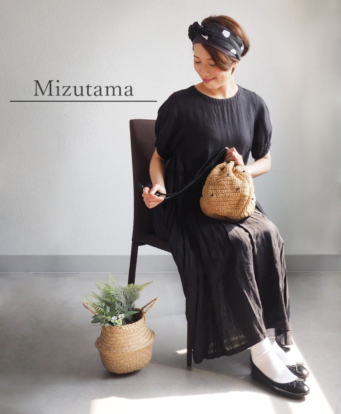 [2 patterns] ENA KUAM drawstring sacoche shoulder bag basket bag [22SKU006] 