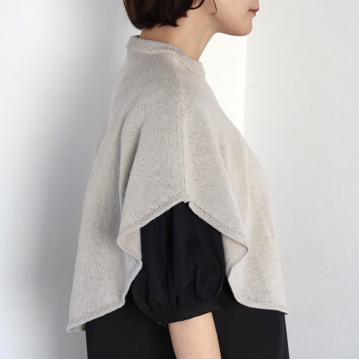 mino maru Poncho Cape Cotton Linen Women's Hand Washable [231-01-10] Niigata Prefecture Gosen City Gosen Knit Brand