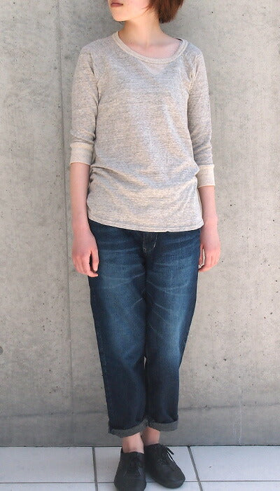 【free shipping! ] DEEP BLUE 8oz Jeans Cotton Linen Denim Bicolor Ankle Length Pants [72123] 
