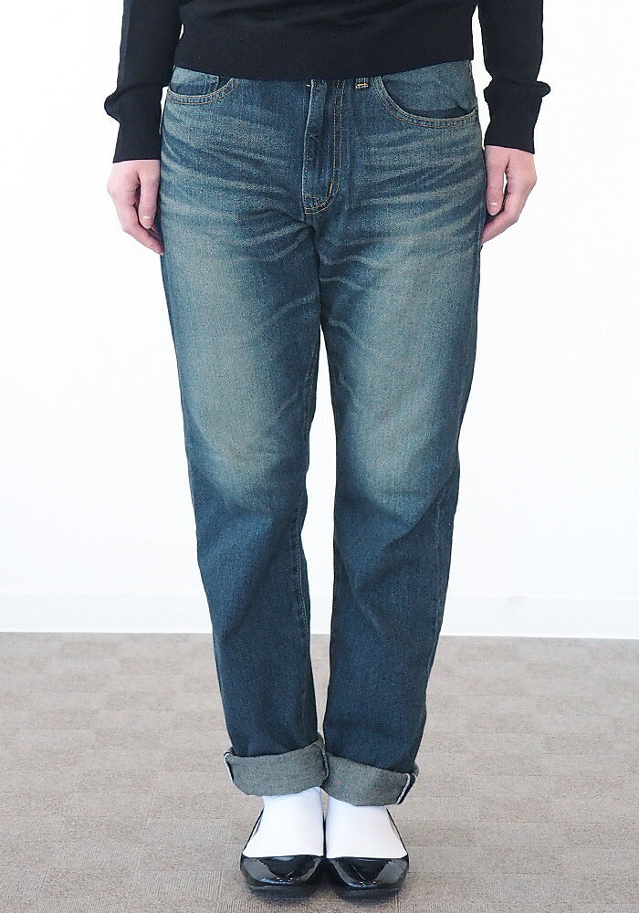 DEEP BLUE Deep Blue Sweet Weave Denim Boyfriend Denim Full Length Blue [72419-2] Okayama Kurashiki Kojima Jeans Brand 