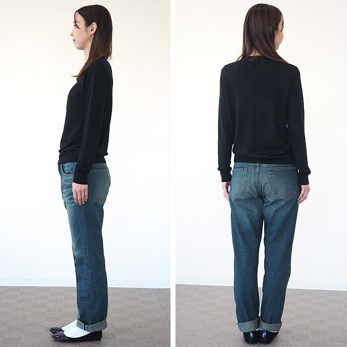 DEEP BLUE Deep Blue Sweet Weave Denim Boyfriend Denim Full Length Blue [72419-2] Okayama Kurashiki Kojima Jeans Brand 