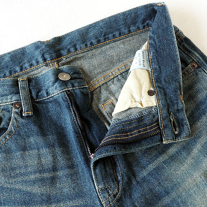 DEEP BLUE Deep Blue Sweet Weave Denim Boyfriend Denim Full Length Blue [72419-2] Okayama Kurashiki Kojima Jeans Brand 