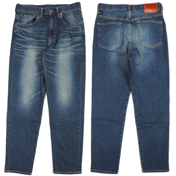 DEEP BLUE 10.5oz Jeans Hyper Stretch Denim Slouch Ankle Pants Blue [72475] Okayama Kurashiki Kojima Jeans Brand 